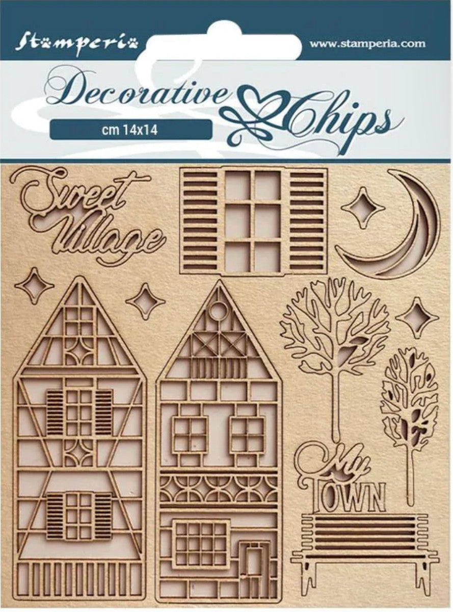 Decoratieve chips - Zoet winterdorp